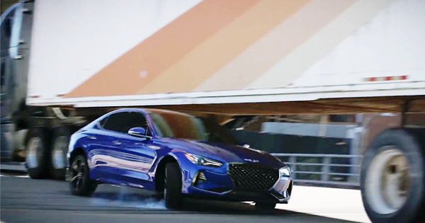 Седан Genesis G70 повторяет трюк с фурой из «Форсажа».