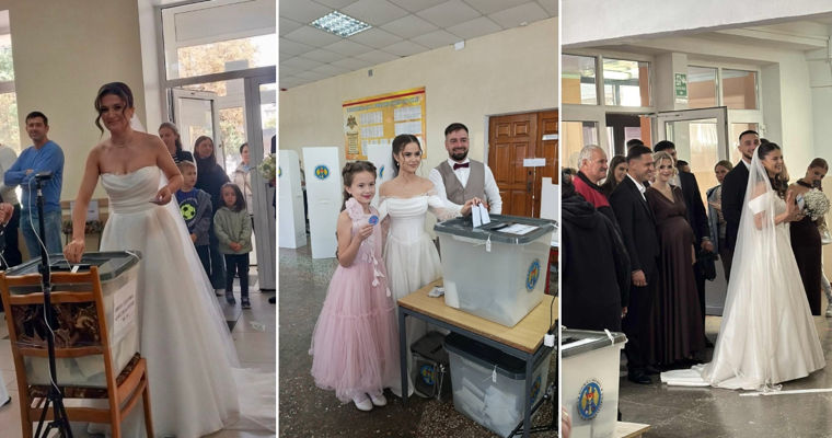 В Молдове три пары пришли на выборы в день свадьбы.