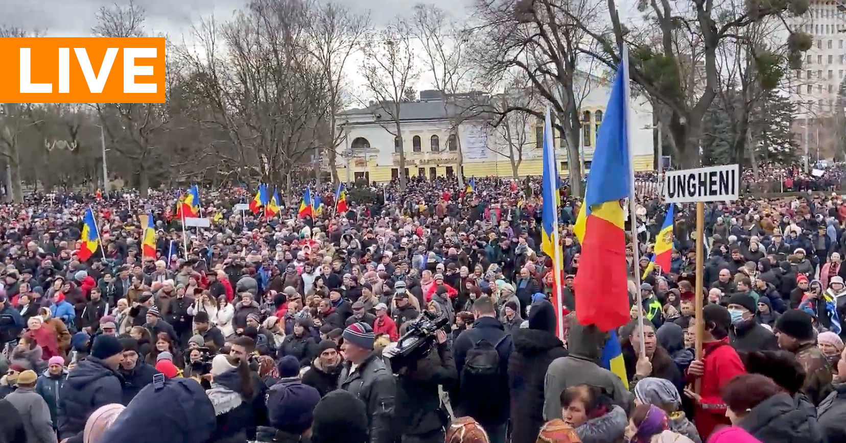 В центре Кишинева проходит антиправительственная акция протеста.