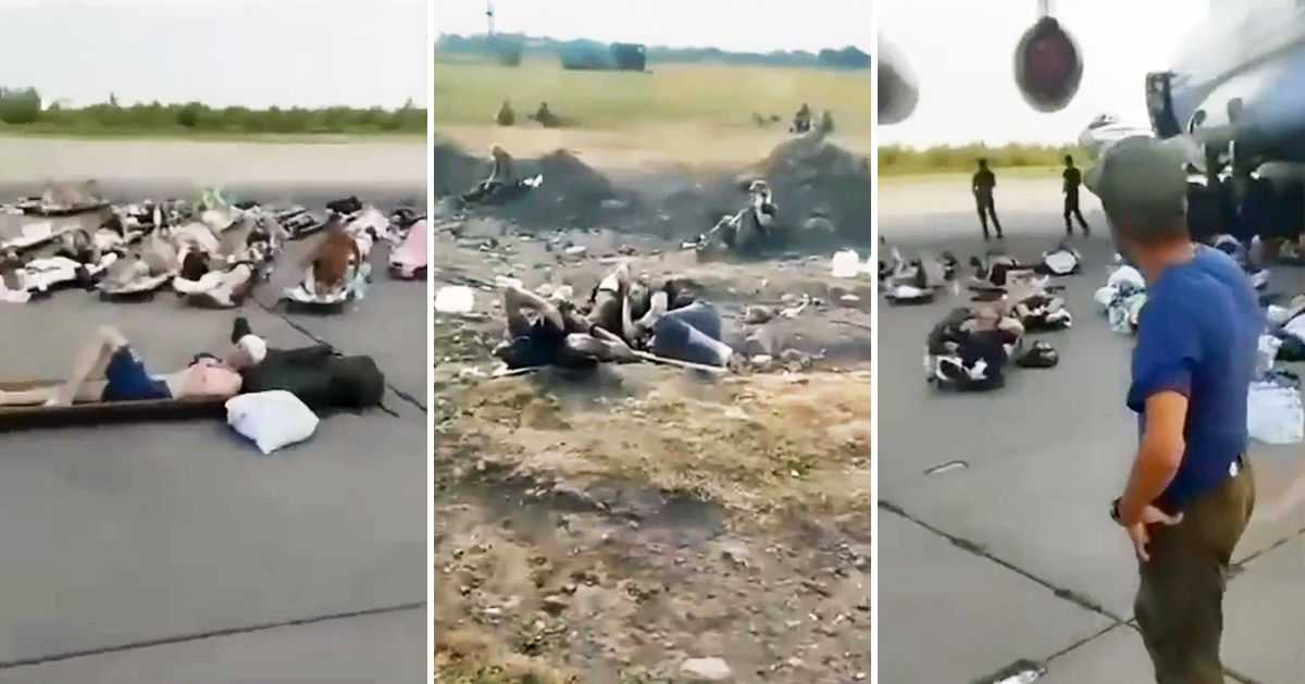 Военные РФ сняли на видео, как раненых оставили лежать на носилках. Фото: Point.md