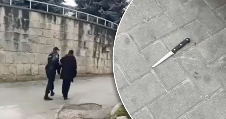 Полиция задержала мужчину, который угрожал ножом прохожим в центре столицы. Коллаж: Point.md