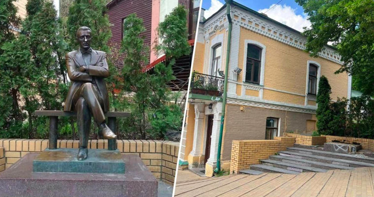 В Киеве демонтировали памятник Михаилу Булгакову.