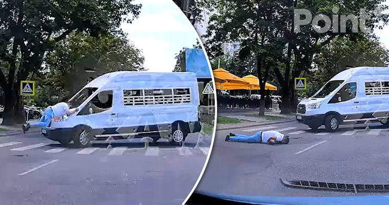В Кишиневе микроавтобус сбил пешехода, переходящего дорогу по "зебре".