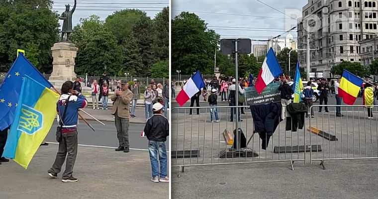В центре Кишинева проходит контрпротест.