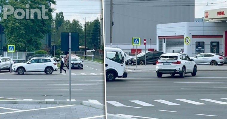 В Кишинёве автомобиль с дипломатическими номерами грубо нарушил ПДД.