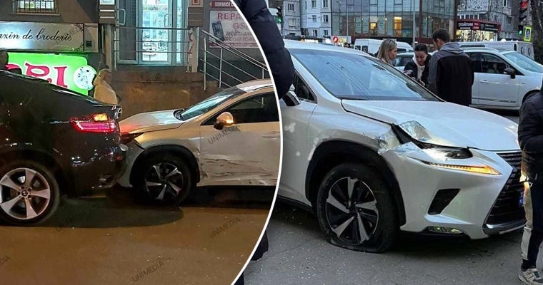 ДТП в Кишиневе: столкнулись два автомобиля. Коллаж: Point.md