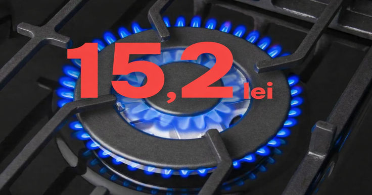 Energocom a propus un tarif la gaz de 15,25 lei per metru cub, cu TVA inclus.