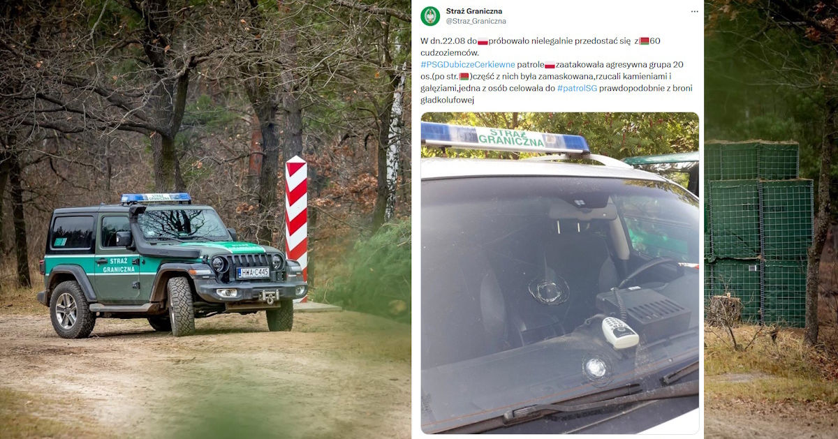 Нелегалы с оружием атаковали польских пограничников на границе с Беларусью.