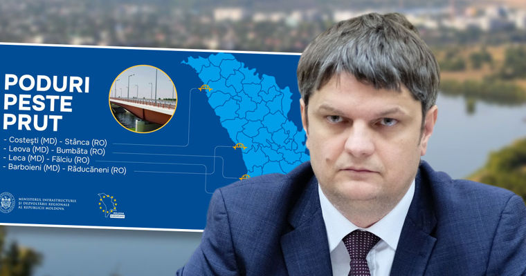 Андрей Спыну сообщил подробности о строительстве мостов через Прут. Коллаж Point.md.