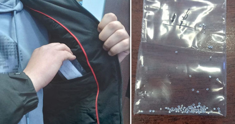 На КПП "Тудора" у молдаванина обнаружили более 100 драгоценных камней. Коллаж: Point.md