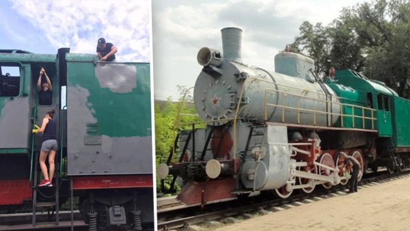 Locomotiva cu abur din Ungheni, transformată într-o atracție turistică