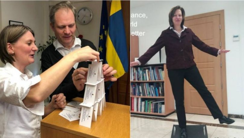 Provocarea de a sta într-un picior, preluată de Ambasade din Moldova