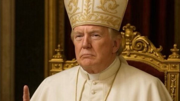Donald Trump a publicat un portret al său îmbrăcat ca Papa