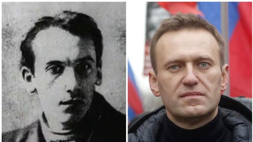 Poster cu șeful NKVD, în secția de poliție unde a fost judecat Navalnîi