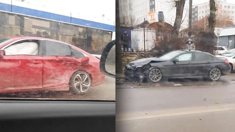 Accident, filmat în cartierul Telecentru: Un BMW și o Honda, avariate