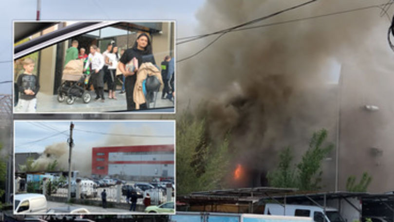 Incendiu puternic la Bălți: Un centru comercial a luat foc