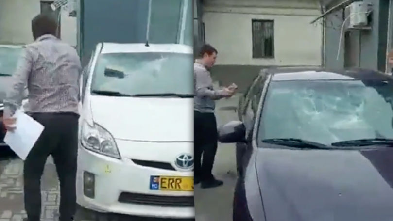 Avocat din Chișinău, filmat cum sparge parbrize: E extrema necesitate