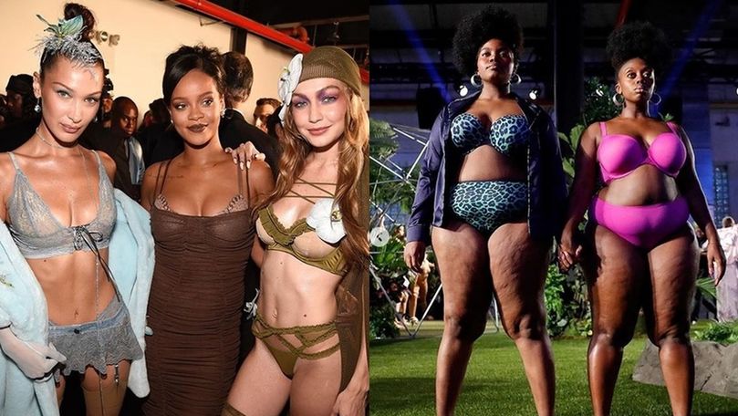 Modele XXL, în fashion show-ul de lenjerie intimă semnat de Rihanna