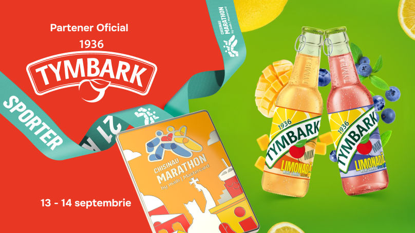 Tymbark, partener oficial Chisinau Marathon by maib|Mastercard Ⓟ