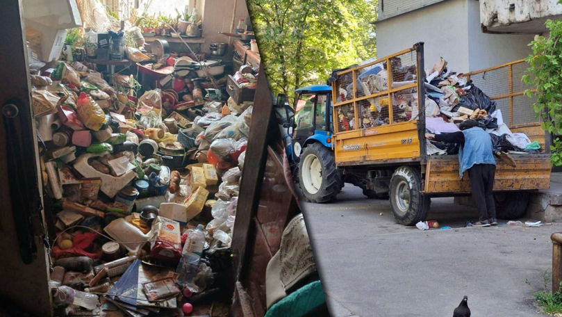 Deșeurile dintr-un apartament din sectorul Buiucani, evacuate forțat