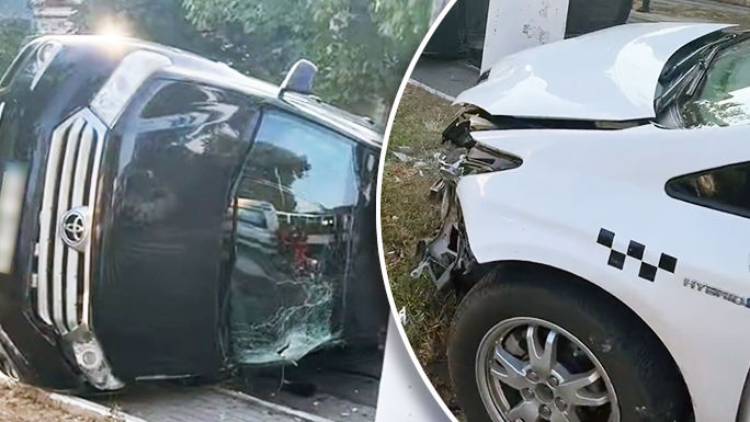 Accident în Chișinău: O mașină a Ambasadei Georgiei s-a răsturnat