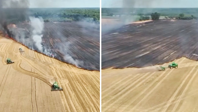 Peste 5.000 de hectare de cereale, cuprinse de flăcări în Ucraina