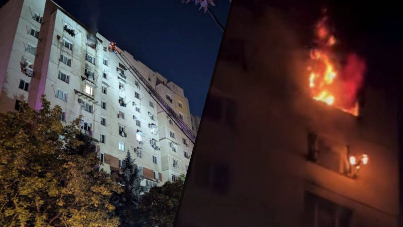 Incendiu în sectorul Buiucani: Șase echipe de pompieri au intervenit