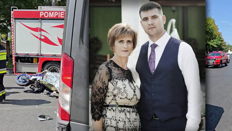 Родственники погибшего мотоциклиста оплакивают его: у него остались двое детей.