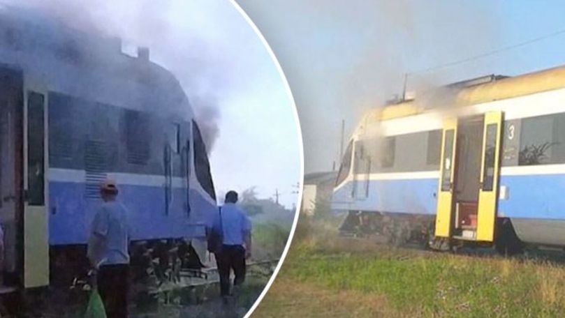 Panică într-un tren de pasageri din R. Moldova: Locomotiva a luat foc