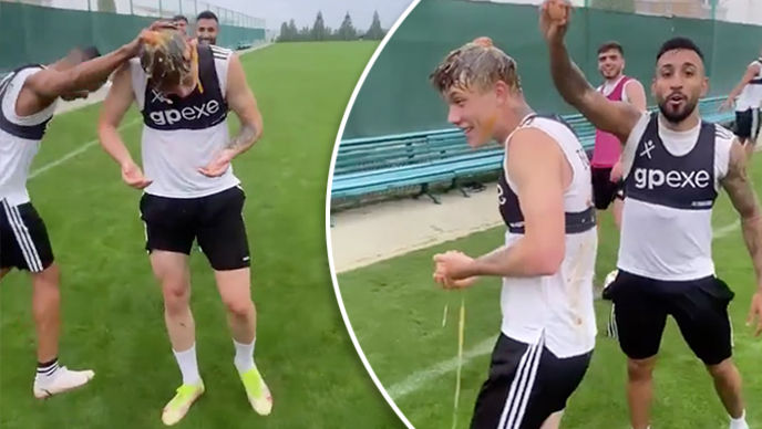 Fotbalist din echipa Sheriff Tiraspol, felicitat cu ouă sparte în cap
