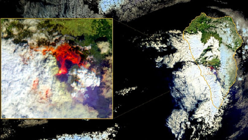 Cum s-a văzut din satelit erupția vulcanului Cumbre Vieja din La Palma