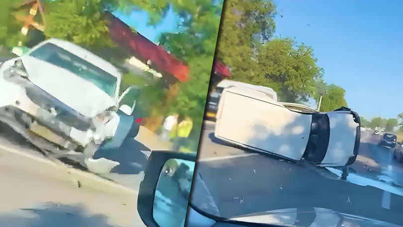 Trei răniți într-un accident rutier la Sângera: O mașină s-a răsturnat