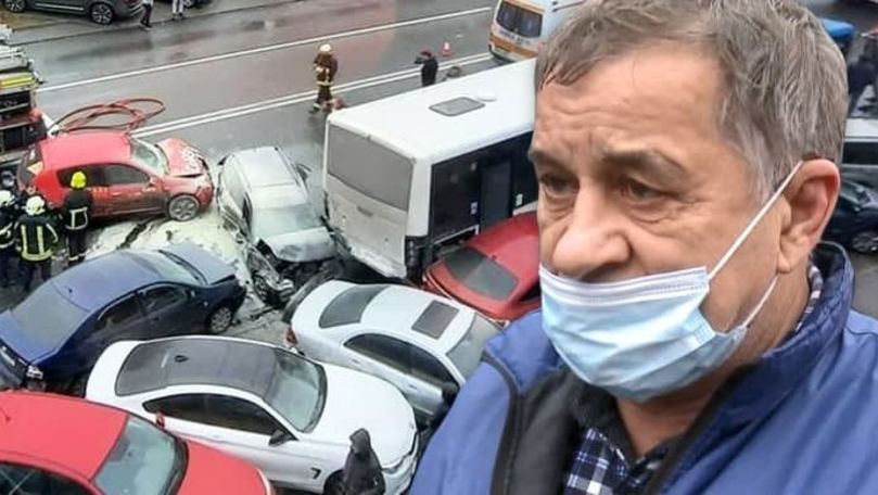 Водитель автобуса, протаранившего машины: Вернулся, а его нет. Коллаж: Point.md