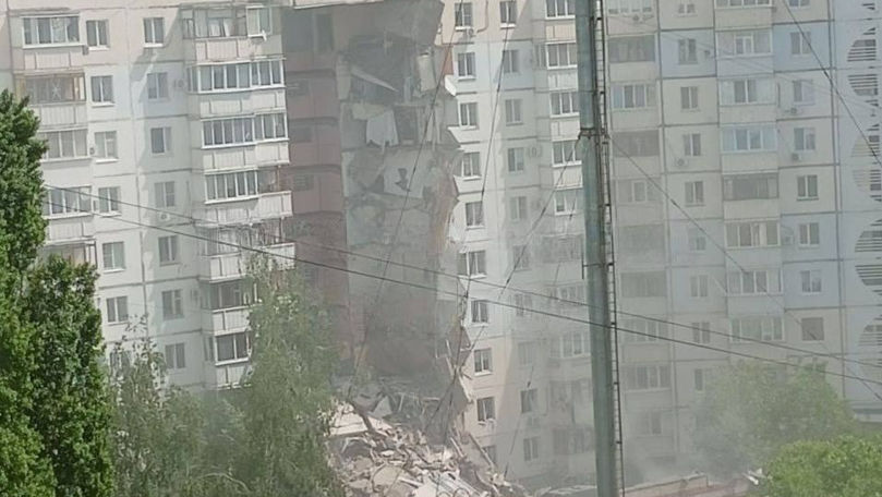 Scara unui bloc locativ din Belgorod, prăbușită în urma unui atac