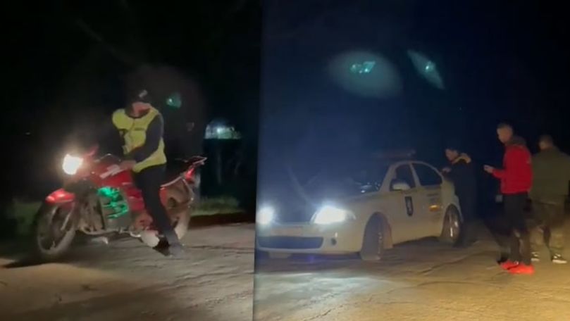 Ceartă filmată la Corjova: Un polițist a luat motocicleta unui tânăr