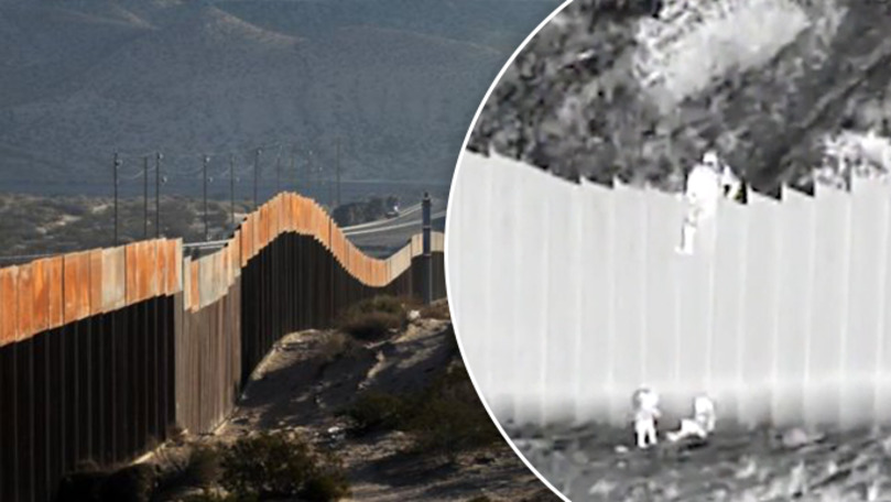 Опубликовано видео, как мексиканцы перебрасывают детей через стену в США.