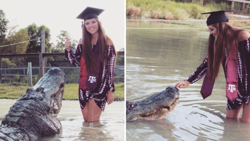 Studenta care s-a fotografiat cu un aligator de 4 metri