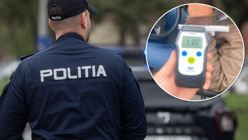 Un șofer beat criță, prins conducând un Renault pe o stradă din Glodeni