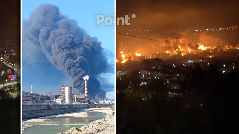 Drone ucrainene au atacat portul și rafinăria din Tuapse.