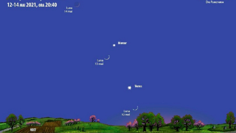 Planetele Venus, Marte şi Mercur se văd cu ochiul liber toată luna mai