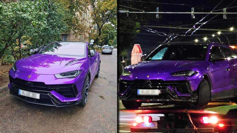 Accident scump în Capitală: Un Lamborghini Urus, grav avariat