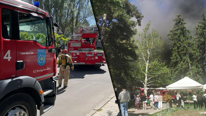 Incendiu în Capitală: Nouă echipaje de pompieri încearcă să stingă focul