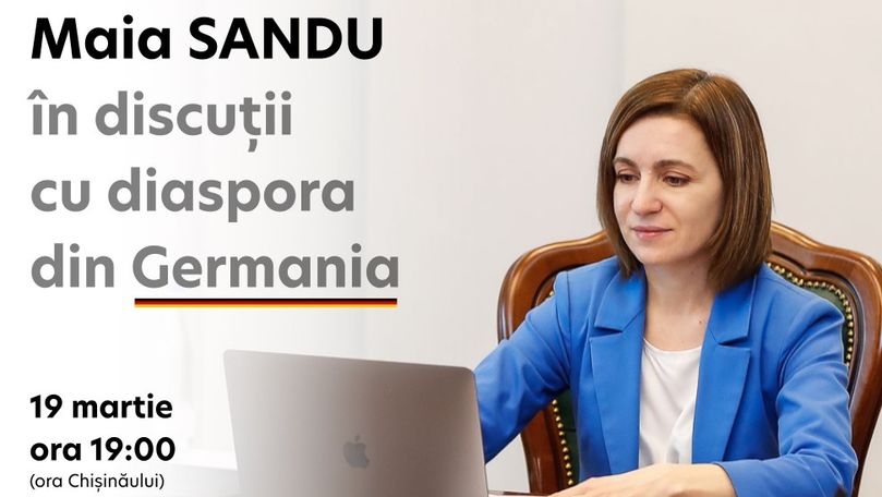 Maia Sandu invită moldovenii stabiliți în Germania la o discuție live