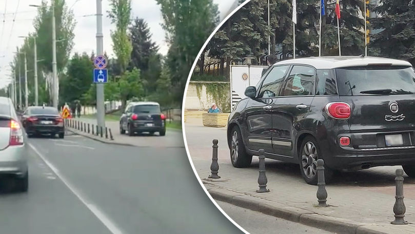 В Кишиневе водитель проехал по тротуару несколько сотен метров. Коллаж: Point