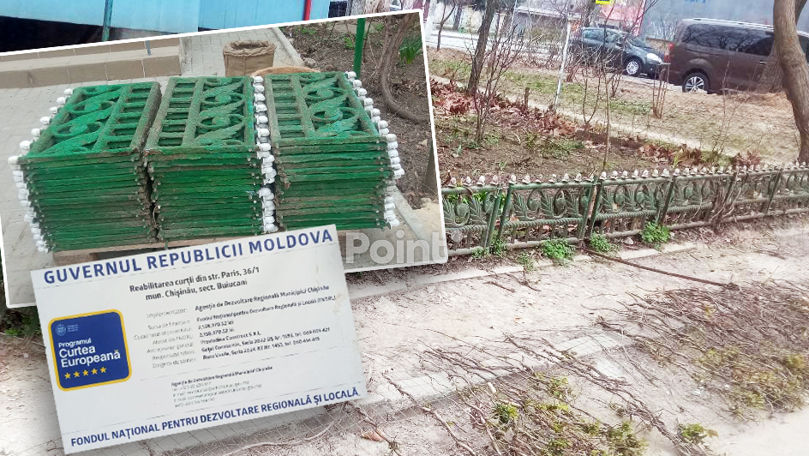 În curtea unui bloc din Chișinău a fost demontat un gard din fontă: Locuitorii se revoltă.