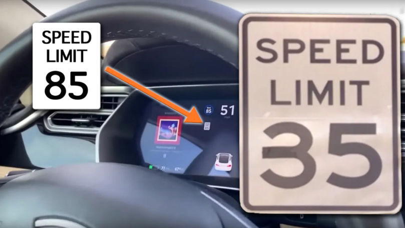 Tesla Autopilot, păcălit de o bucată de adeziv să meargă cu 136 km/h