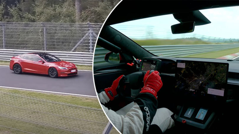 Tesla Model S Plaid установил рекорд Нюрбургринга среди электрокаров. Коллаж: Point.md.