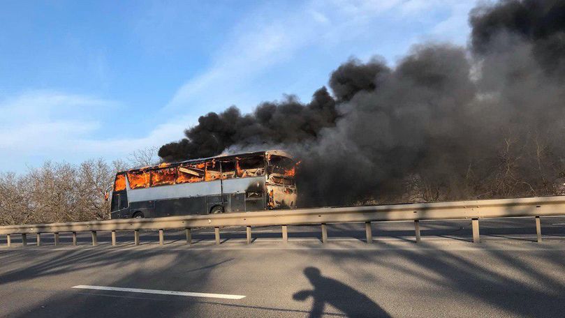 Autocar în flăcări, filmat la Orhei: 37 de copii erau pasageri