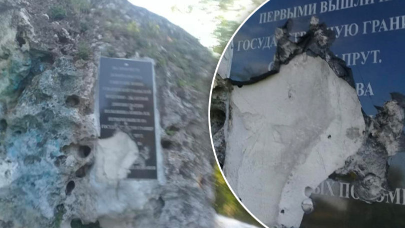 В Единцах вандалы разрушили памятник советским десантникам. Коллаж: Point.md.