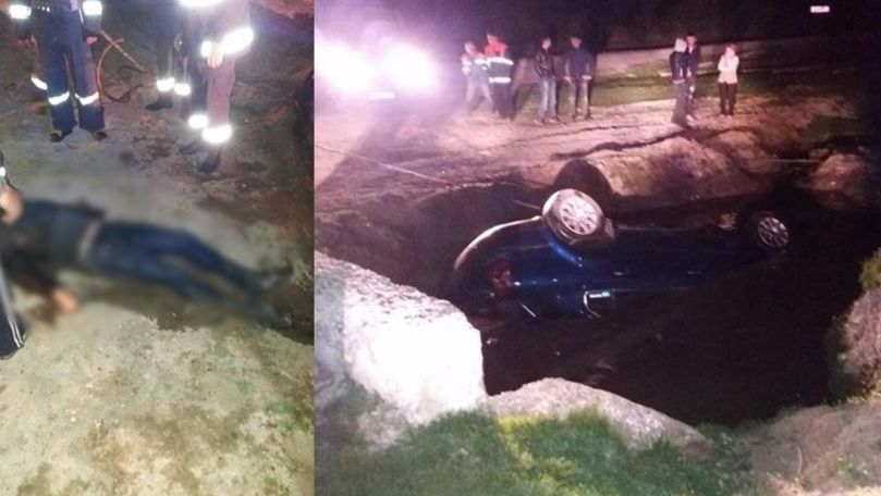 Accident mortal la Telenești: 5 tineri au ajuns cu mașina într-o baltă